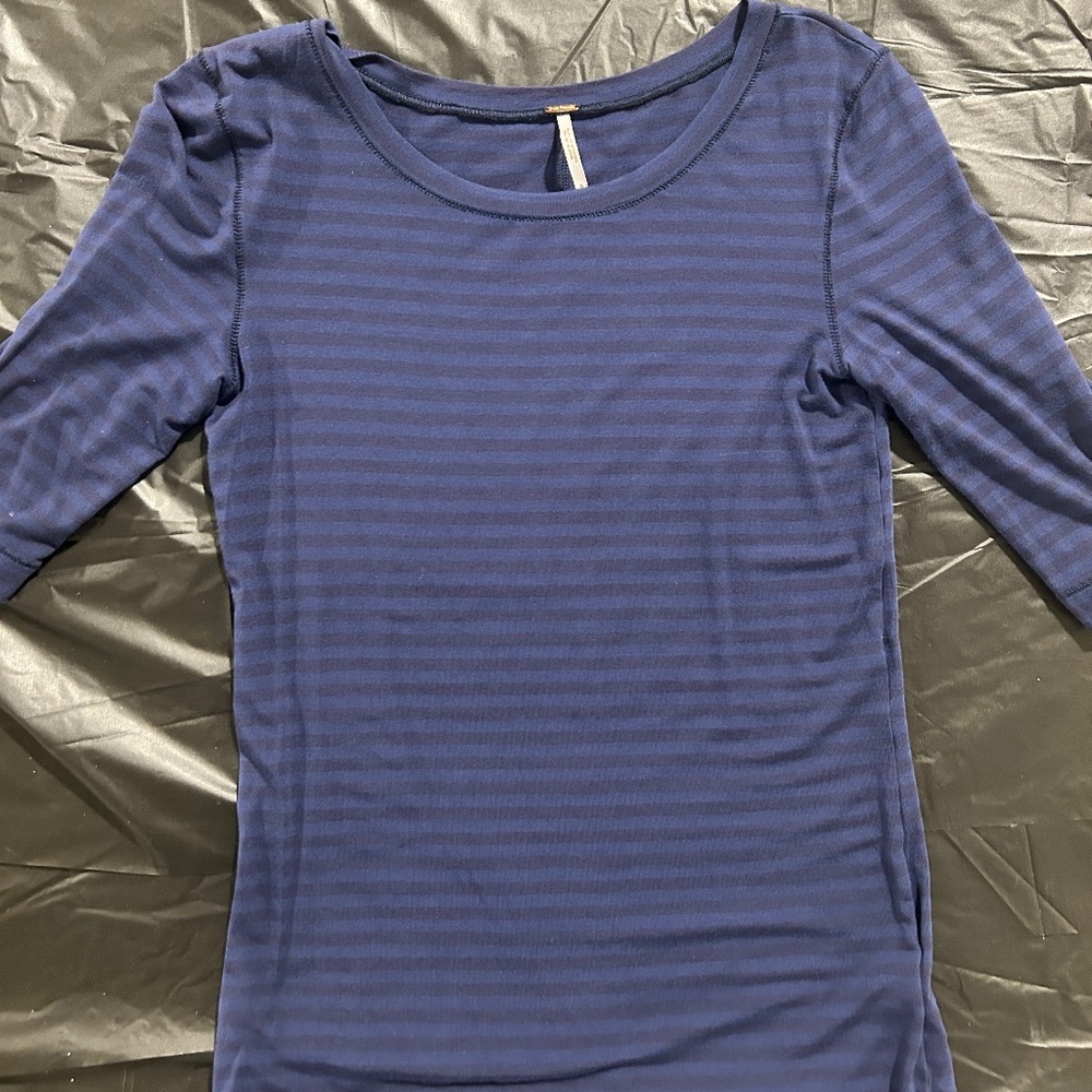 Women’s size small Free People blue striped shirt